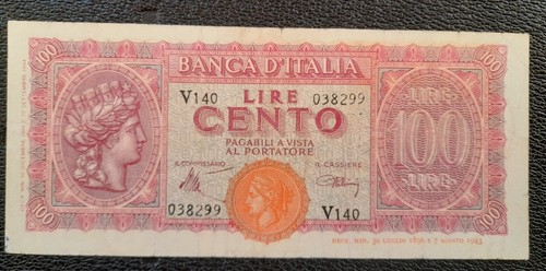 100 lire italia turrita - 100,