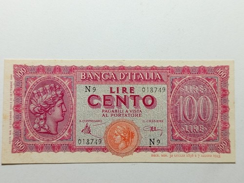 100 lire luogotenenza fds - lire,