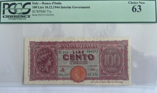 100 lire turrita - lire, 1944
