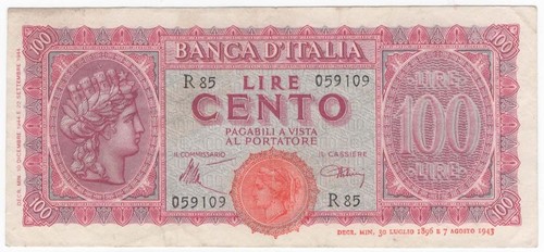 Repubblica italiana 100 lire - italiana,