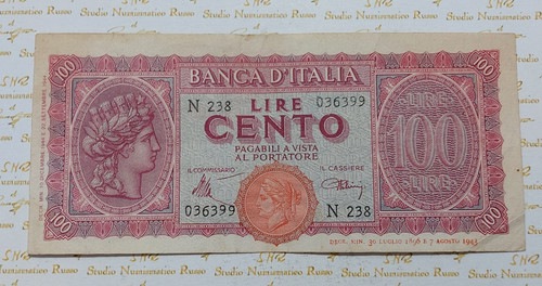 100 lire italia turrita - lire,