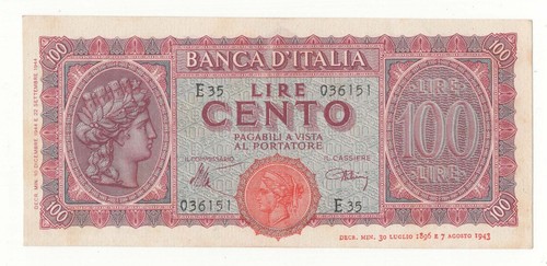 100 lire italia turrita - ,