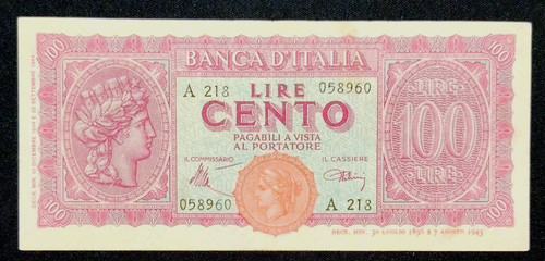 100 lire italia turrita - italia,