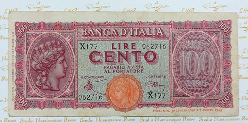 100 lire italia turrita - 100,