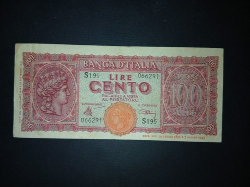 100 lire turrita 12 1944 - 100,