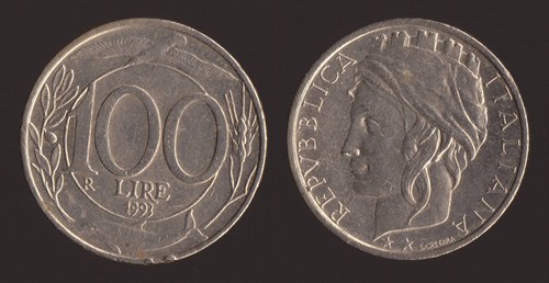 100 lire 1993 turrita italia - 100,