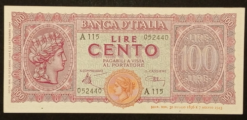 100 lire 1944 fds - 100,