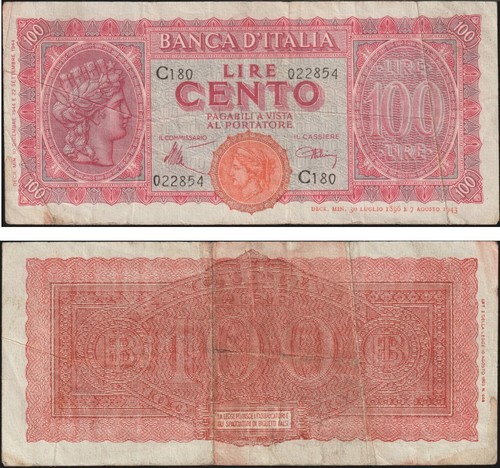 100 lire italia turrita - lire,
