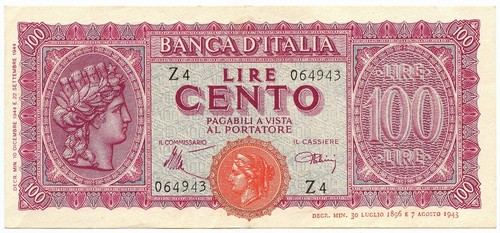 100 lire italia turrita - italia,
