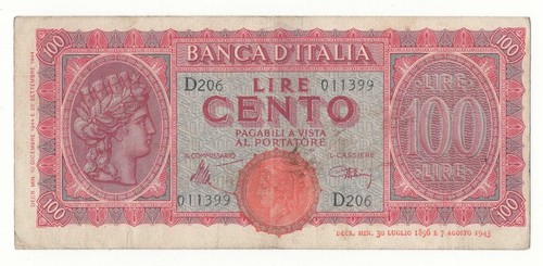 100 lire italia turrita decr - 100,