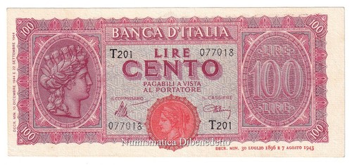 Luogotenenza 100 lire - -,
