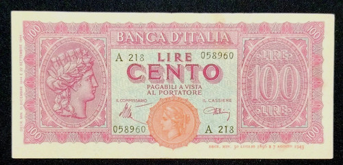 100 lire italia turrita - lire,