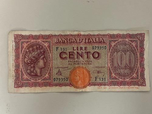 Luogotenenza regno 100 - luogotenenza, lire