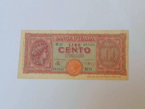100 lire turrita 1944 - lire, 10-12-1944