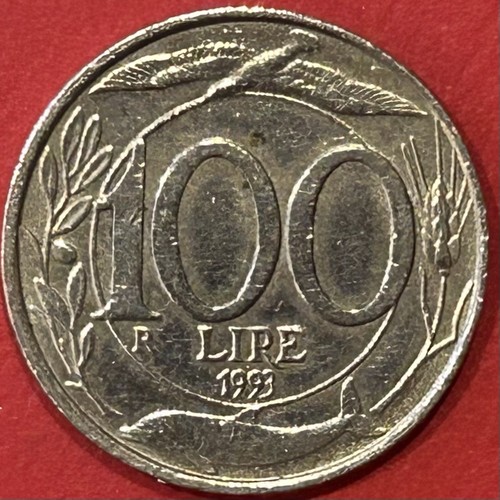 Moneta 100 lire 1993 italia - moneta,