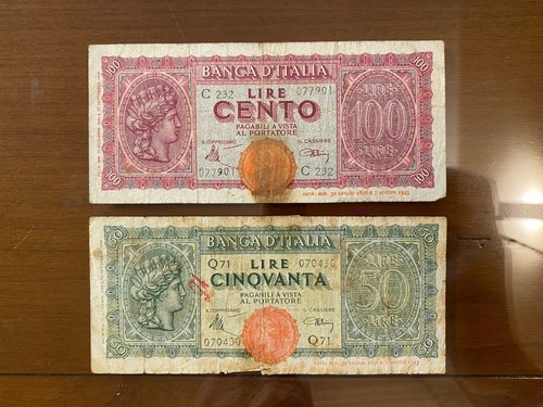 Lotto banconote 100 - 50,