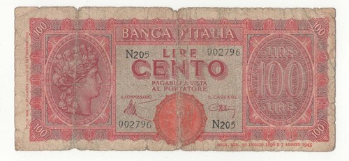 100 lire italia turrita - turrita,