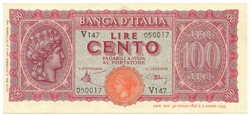100 lire italia turrita - 100,